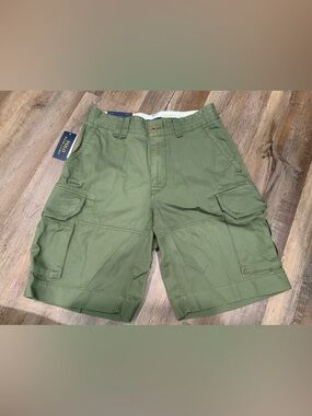 New Polo Ralph Lauren Olive Cotton Classic Chino Cargo Shorts Mens Sz 30